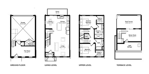 the floor plan of the different floor plans of a house